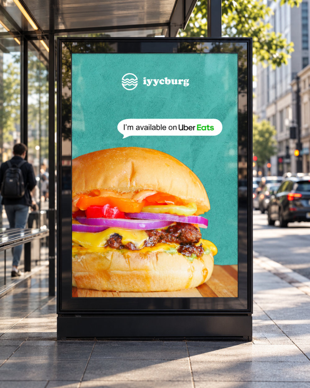 iyycburg bus stop advertisement mockup