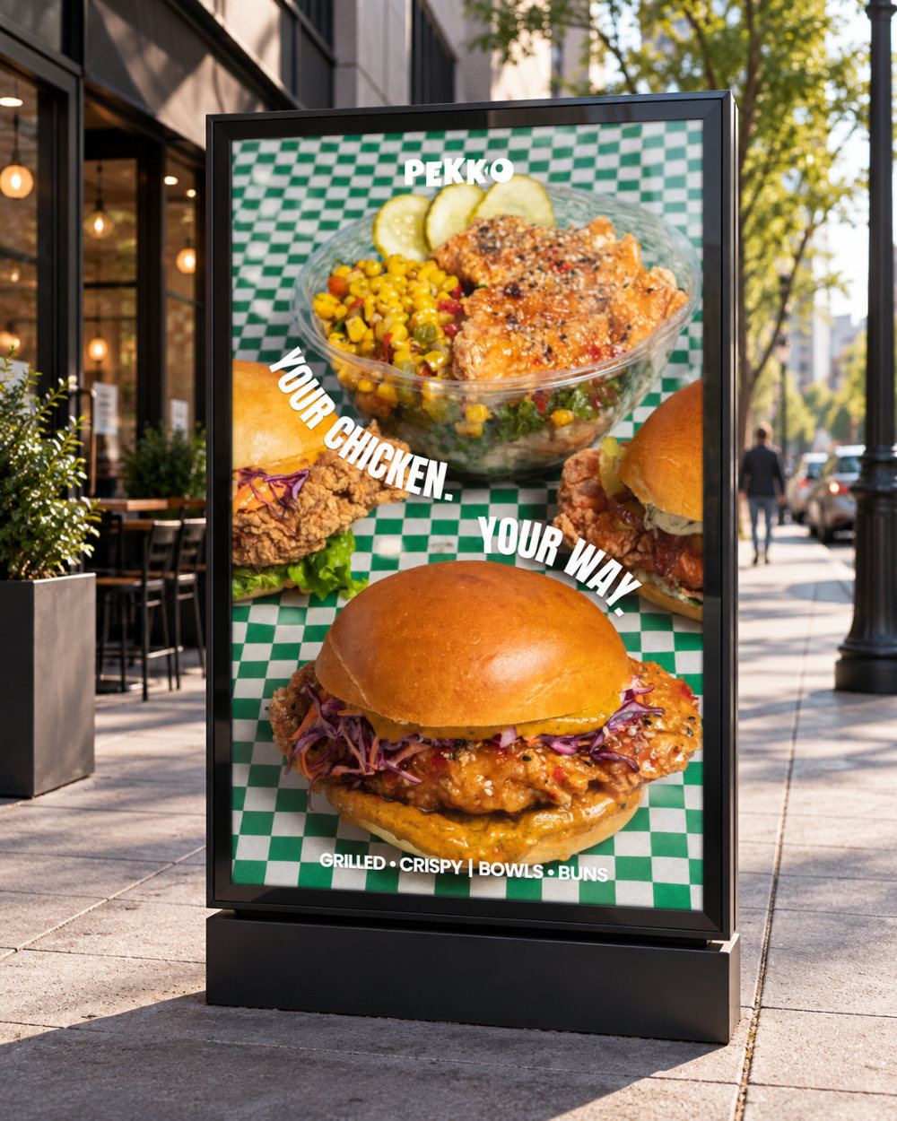 Pekko campaign creative on an outdoor display